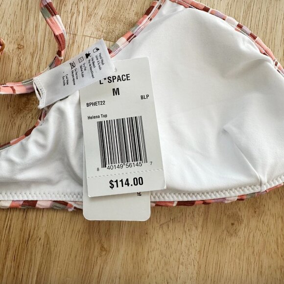 NWT L*Space Helena Top Pink Orange Graphic M Swim Bikini Swimsuit - Picture 7 of 8